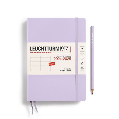 Leuchtturm, Purple, Academic, Art & School, 2025, 18 Month, A5, Medium, Weekly, Planner, Lilac, 816350